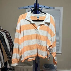 Old Navy size XXL Cropped Striped Rugby Shirt